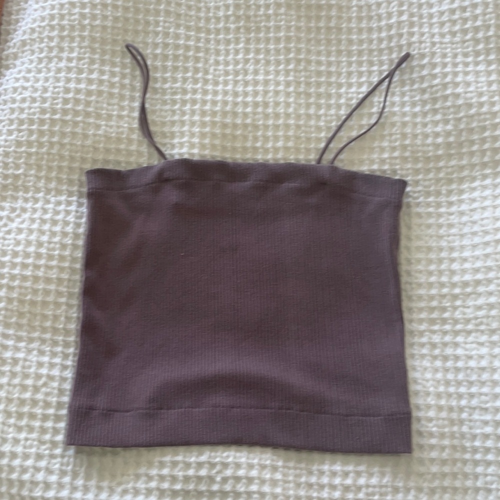 American Eagle Dusty Purple Cropped Tank Top